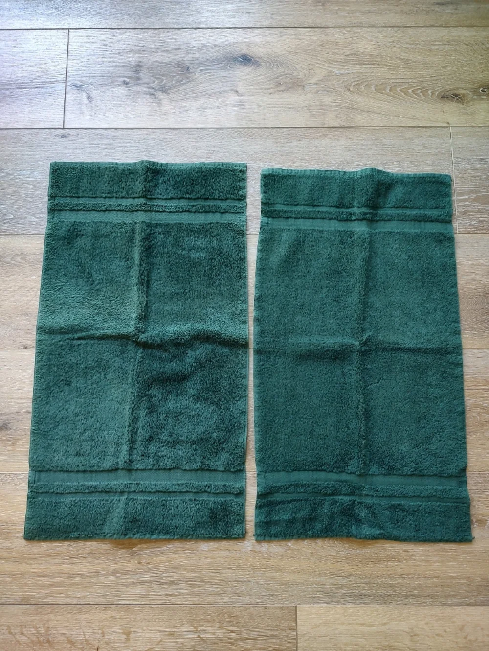 Ralph Lauren Vintage Green Cotton Hand Towels Set Of 2 Made In USA 90s